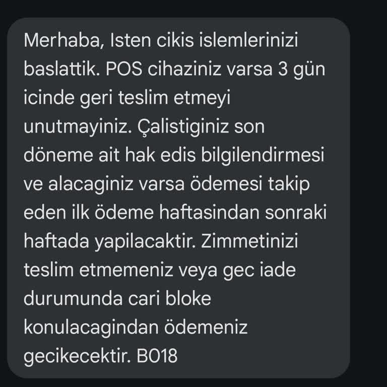 Fiyuu/Tıkla Gelsin İşten Çıkış Sonrası Ödeme Gecikmesi