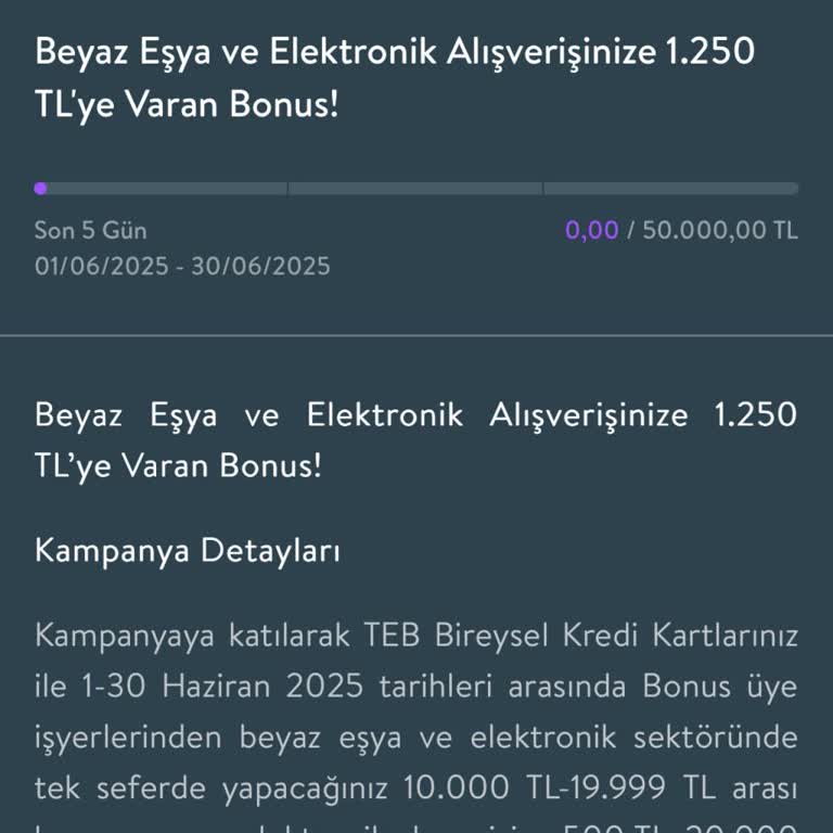 Kampanya Şartları Nedeniyle Bonus Puanım Yüklenmedi