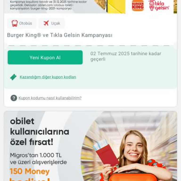 Obilet'ten Aldığım Yemeksepeti Kodu Kayboldu, Mağdur Oldum
