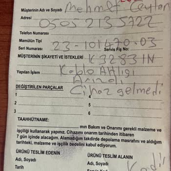 Arçelik Servisinde Garanti Ve İletişim Sorunu