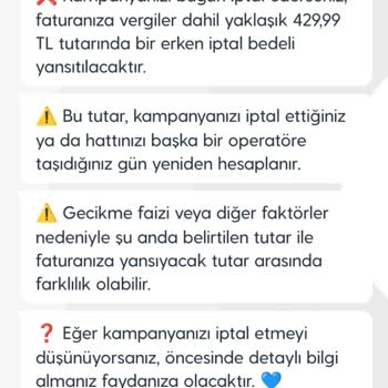 Kullanmadığım Hat İçin Yüksek Cayma Bedeli Ve Ek Ücretler Alındı