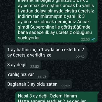 Söz Verilen Kampanya Ve Fiyatlar Uygulanmadı, İnternetim Haksız Yere Kesildi