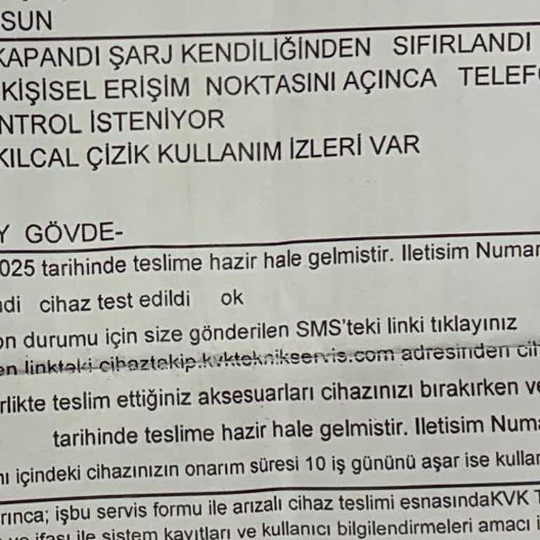 KVK Servis Sonrası Telefonum Açılmıyor Verilerim Kayboldu