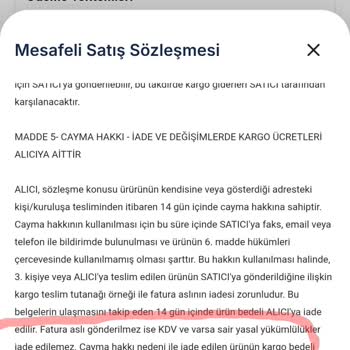 İade Kargo Bedeli Konusunda Sözleşme Tutarsızlığı