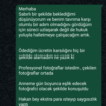 Düğün Fotoğrafçısından Eksik Ve Kalitesiz Hizmet, Hakkım Teslim Edilmedi