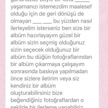 Düğün Fotoğrafçısından Eksik Ve Kalitesiz Hizmet, Hakkım Teslim Edilmedi