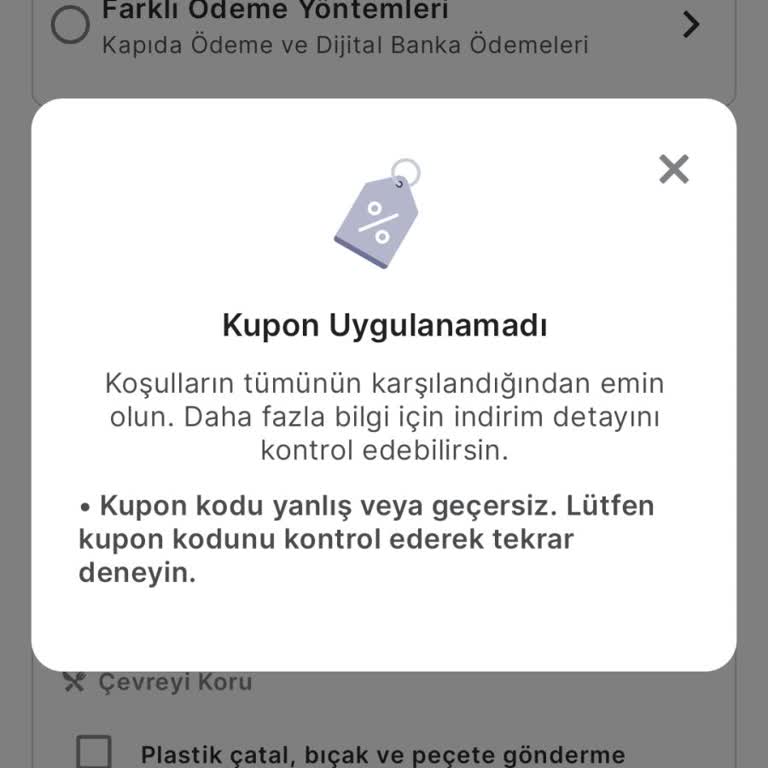 GNC'den Alınan Migros Yemek Kodu Geçersiz Çıktı