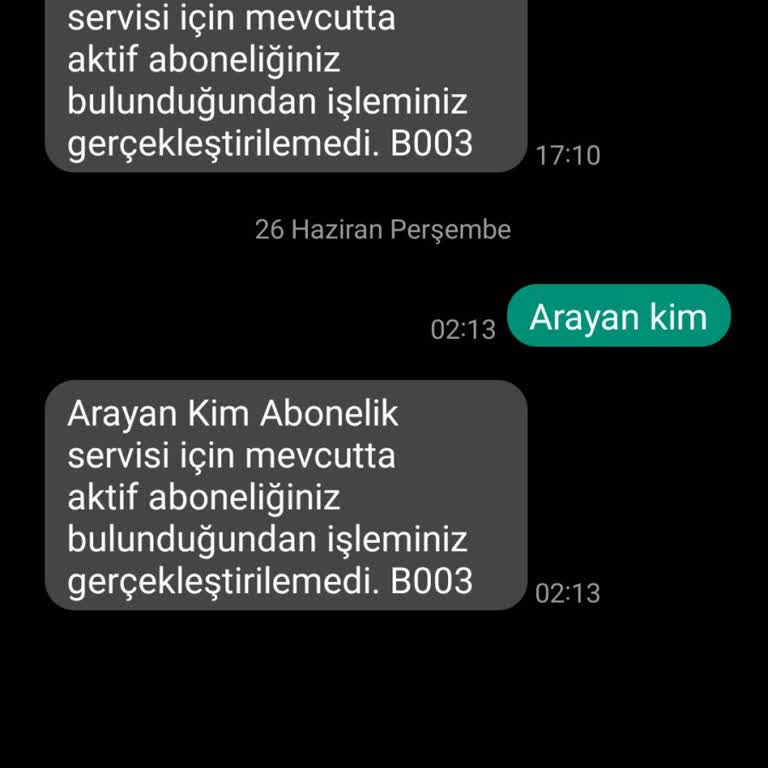 Vodafone Arayan Kim Servisi Aboneliğim Aktif Olduğu Halde Çalışmıyor
