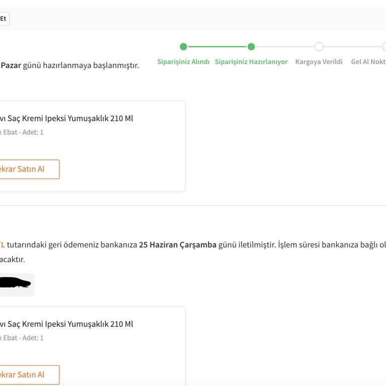 İptal Edilen Üründe Eksik İade Ve Yetersiz Destek