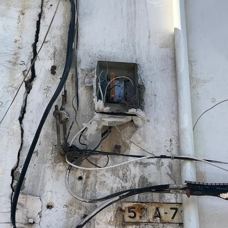 Telefon Kutusunun Kapağı Açık Ve Yağmurda Islanıyor