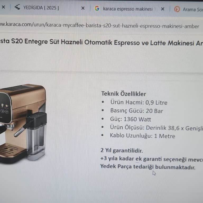 Karaca S20 Espresso Makinesi Su Haznesi Kırıldı, Yedek Parça Yok