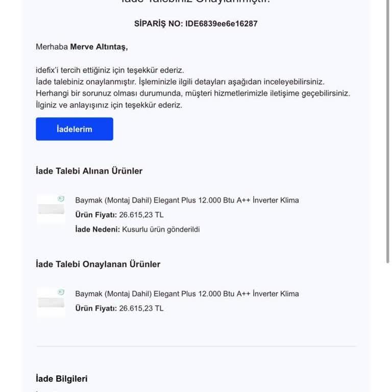 Onaylanan İade Ücreti Hala Hesabımda Yok, Mağdur Ediliyorum