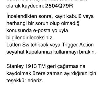 Stanley Trigger Action Termos Kapaklarının Geciken Değişimi