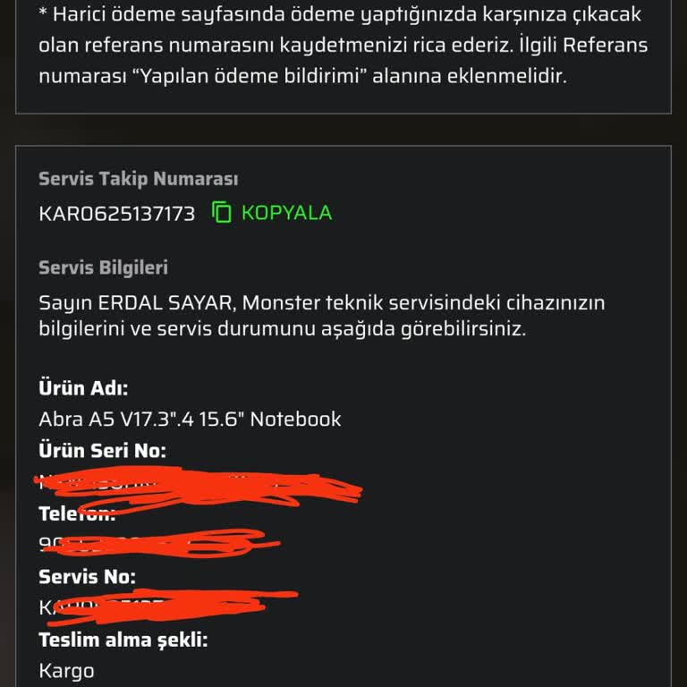 Garantili Üründe Ekstra Ücret Talebi Ve Yetersiz Destek