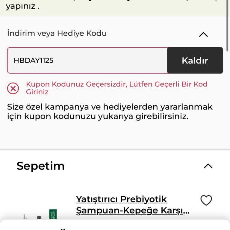 Yves Rocher Doğum Günü İndirim Kuponu Kullanılamıyor