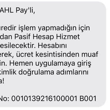 AHL Pay Hesap Kapatma Sürecinde Zorunlu Bilgi Talebi ve Pasif Hesap Ücreti Sorunu