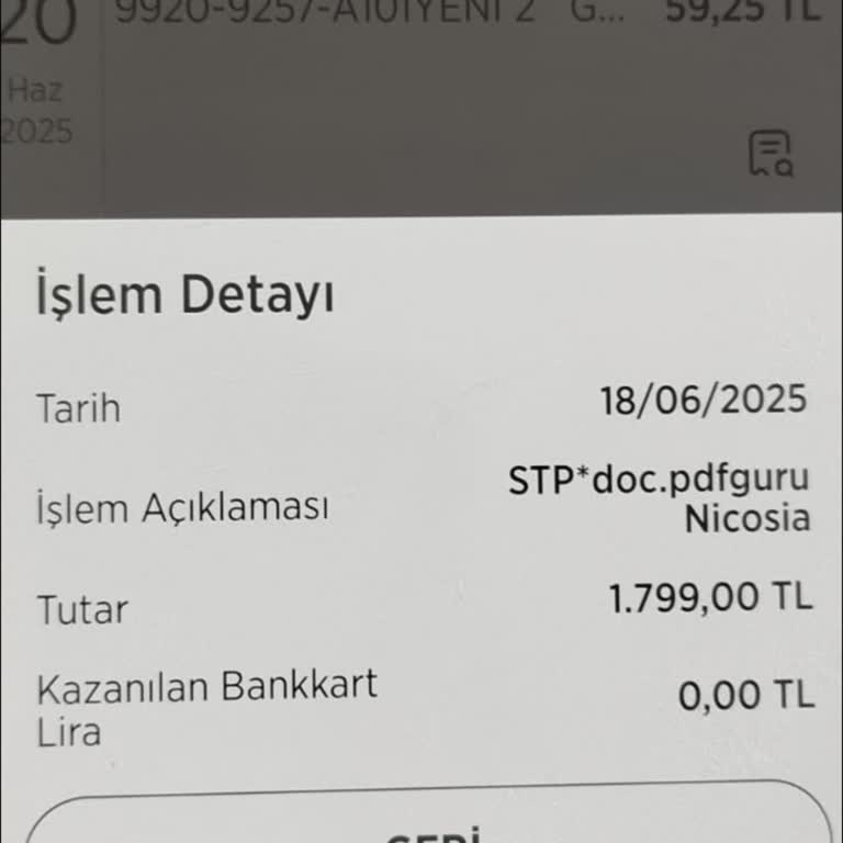 Hesabımdan İzinsiz 1799 TL Çekildi Mağduriyetimin Giderilmesini İstiyorum
