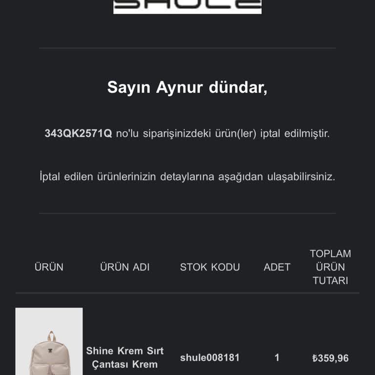 Siparişim Keyfi Olarak İptal Edildi, Ücret İadesi Ve Bilgilendirme Yapılmadı