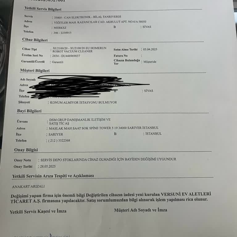 Arızalı Ürün Ve İlgisiz Servis Süreci