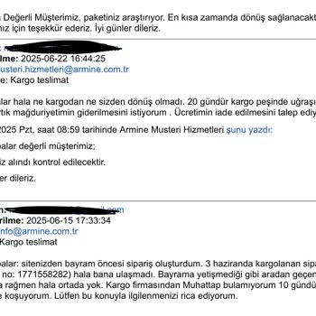 Kayıp Kargo Ve İlgisiz Müşteri Hizmeti Nedeniyle Mağduriyet Yaşıyorum