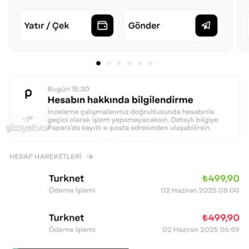 Papara Hesabımda Hiçbir İşlem Yapamıyorum!