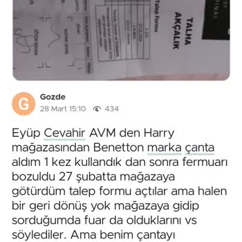 Benetton Handtasche nach 5x Tragen kaputt! Reißverschluss defekt, Träger gerissen