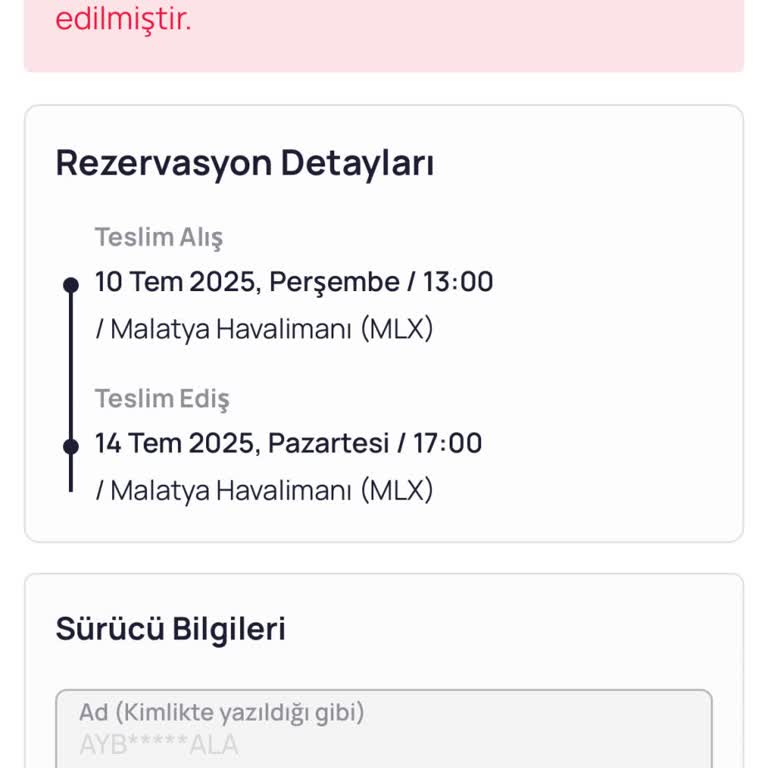 İptal Edilen Araç Kiralama Rezervasyonunda Geri Ödeme Yapılmıyor, Müşteri Hizmetleri Çözüm Sunmuyor