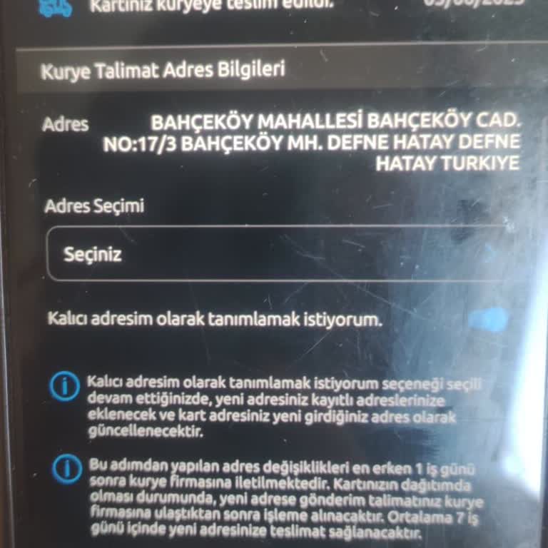 Kredi Kartım Adresim Doğru Olmasına Rağmen Teslim Edilmiyor, Müşteri Hizmetlerine Ulaşamıyorum