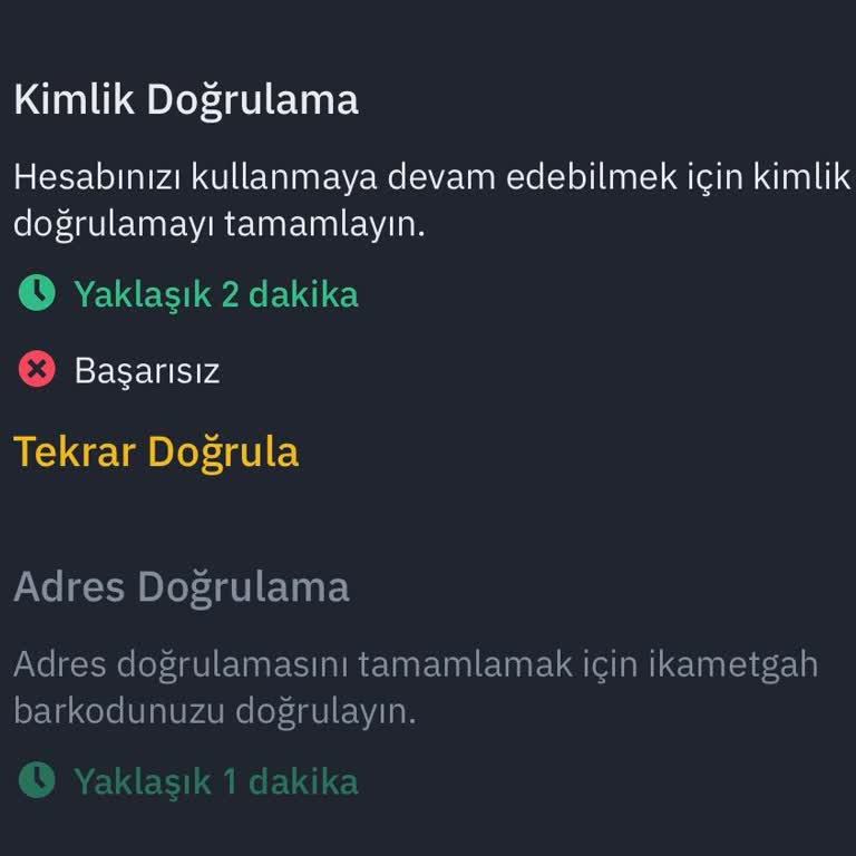 Binance TR Hesabımda Kimlik Doğrulama Sorunu Nedeniyle Paramı Çekemiyorum