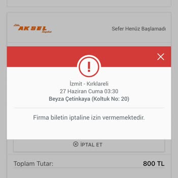 Yanlış Tarihe Alınan Biletin İptali İçin Yardım Talebi