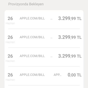 Apple/Bill Ve Banka Üzerinden Bilgim Dışında Yapılan Para Çekimi Mağduriyeti