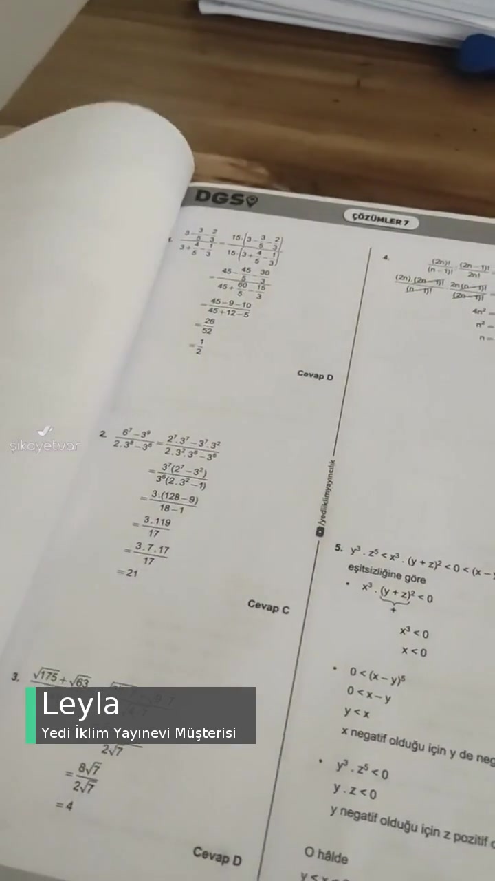Yedi İklim Yayınevi DGS 7'li Deneme Sözel Cevap Anahtarı Yok! videonun kapak resmi