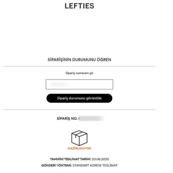 Lefties Siparişim Zamanında Teslim Edilmedi, Müşteri Hizmetleri Çözüm Sunmadı