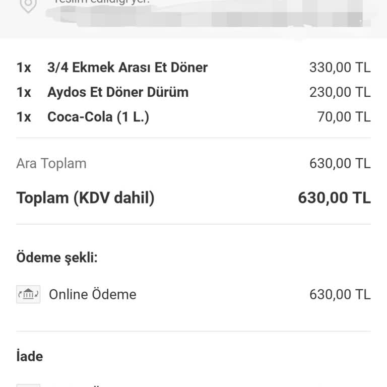 Kapalı Restorandan Sipariş Verildi, Para İadesi Yapılmadı