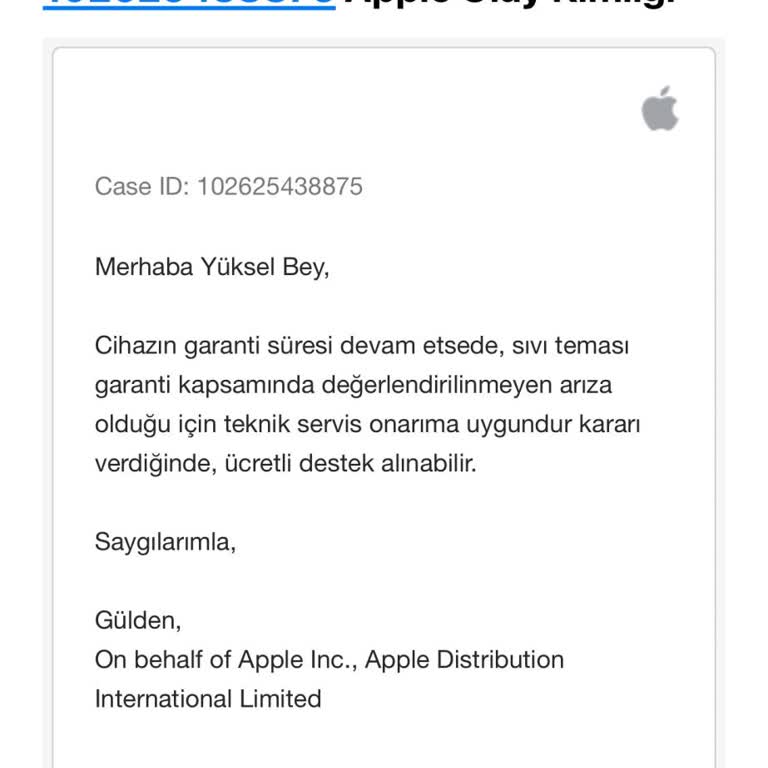 Apple Watch SE 2. Nesil Sıvı Teması Sonrası Destek Alamadım