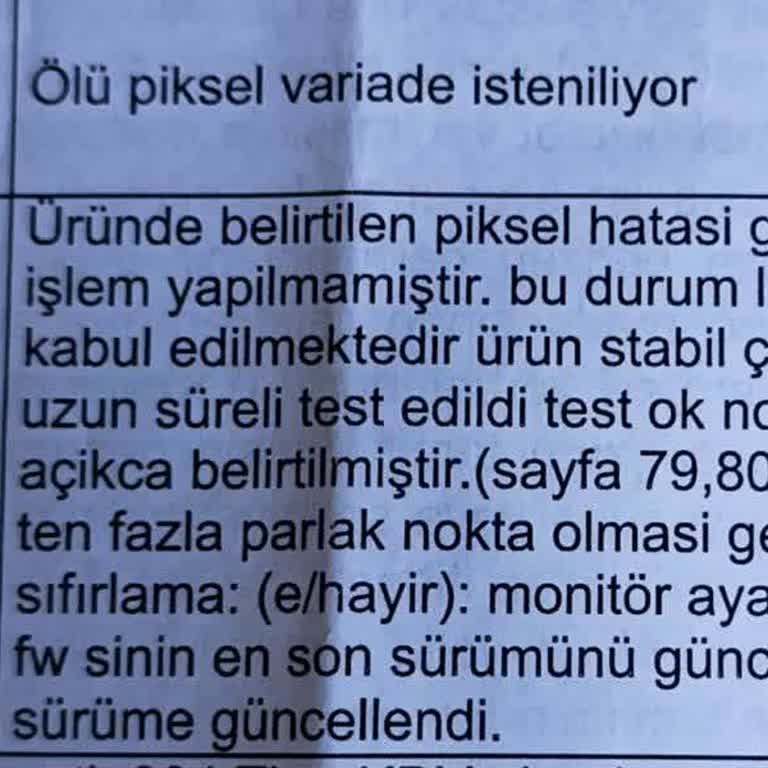 Asus Rog Monitörde Tekrarlayan Ölü Piksel Sorunu Ve İade Problemi