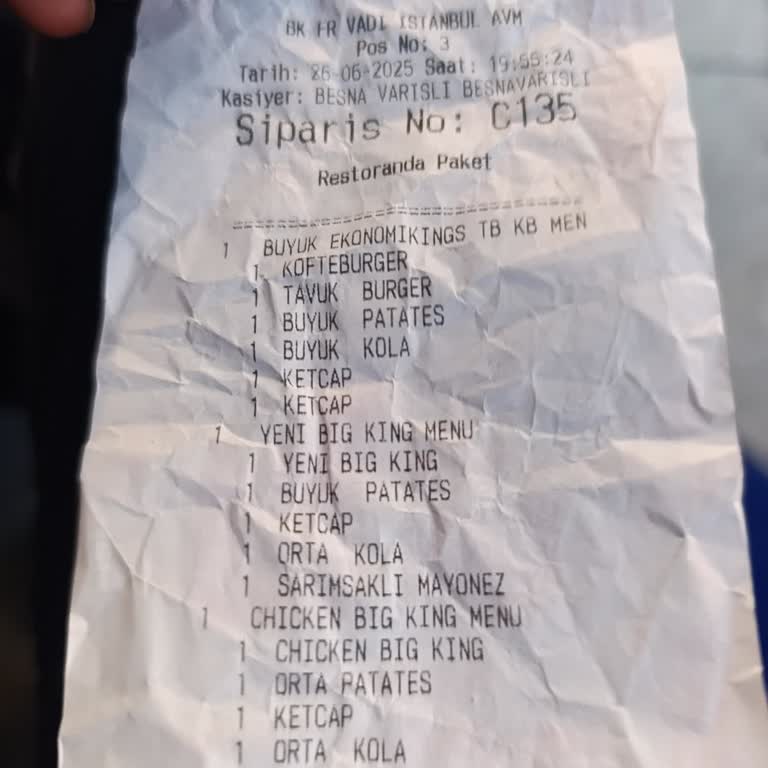 Burger King Siparişim Eksik Ve Özensiz Teslim Edildi