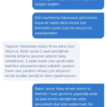Rötar Yapan Sefer Nedeniyle Mağduriyet Ve Bilet İadesi Sorunu
