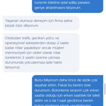 Rötar Yapan Sefer Nedeniyle Mağduriyet Ve Bilet İadesi Sorunu