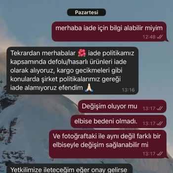 Yüksek Fiyatlı Elbisede İade Ve Değişim Mağduriyeti
