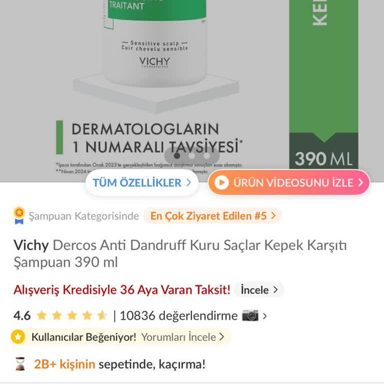 Vichy Dercos Anti-Dandruff Shampoo Caused Buildup