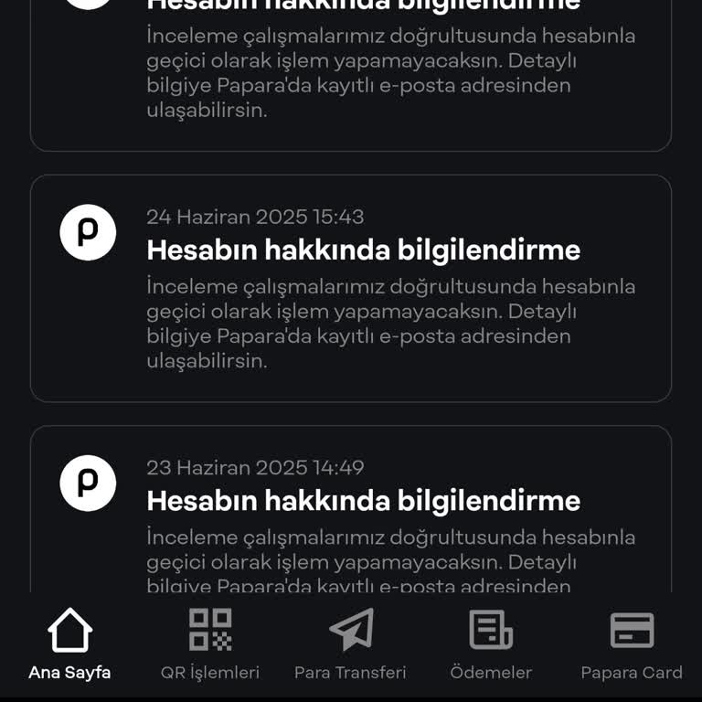 Papara Bir Aydır Süren Hesap İncelemesi Nedeniyle Mağduriyetimin Giderilmesini Talep Ediyorum