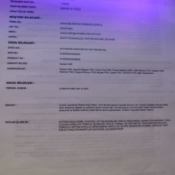 Garanti Sonrası Bilgisayarımda Yeni Sorunlar Ve Teknik Servisten Kötü Hizmet