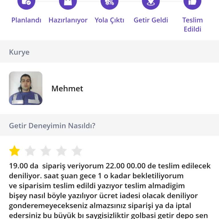 Teslim Edilmeden Teslim Edildi Denilen Siparişle Hayal Kırıklığı