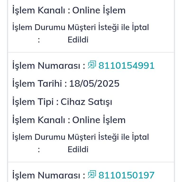 İptal Edilen Cihazın Ücreti İade Edilmedi