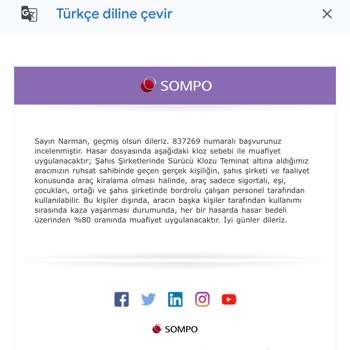 Sompo Sigorta’dan Haksız Muafiyet Ve İlgisizlik Mağduriyeti