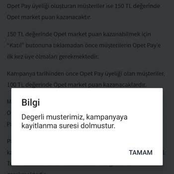 Opetpay Kampanya Kodu Geçersiz, Üyeliğimin İptalini İstiyorum
