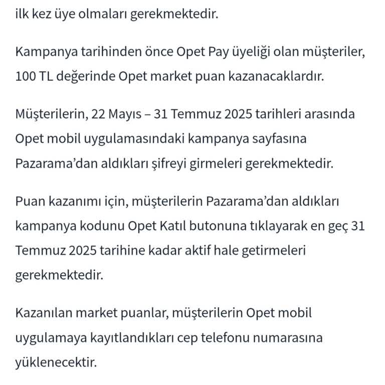 Opetpay Kampanya Kodu Geçersiz, Üyeliğimin İptalini İstiyorum