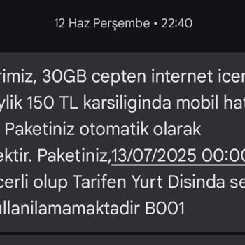 Onayım Olmadan Ek Paket Tanımlandı, Sorunum Çözülmedi