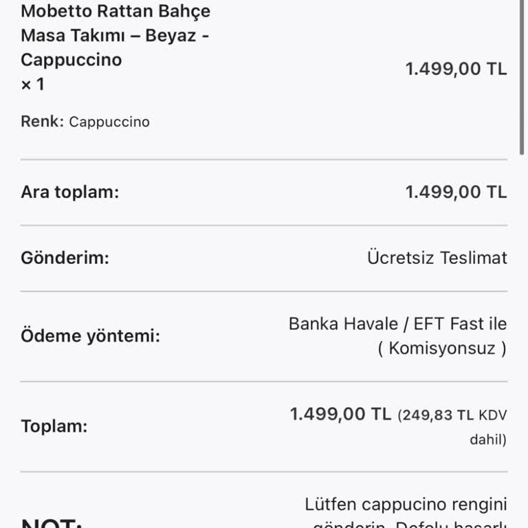 Bahçe Takımı Siparişimde 5 Gündür İletişim Sorunu Yaşıyorum